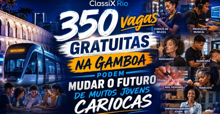 350 vagas gratuitas na Gamboa: a Casa da Juventude Centro pode mudar o caminho de muitos jovens cariocas. Até o dia 6 de julho
